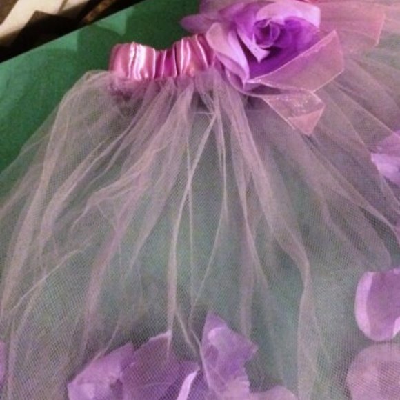NEW IN PACKAGE *Lavender Ballet Tutu with Rose Petals in Skirt and Rose on Waist - Picture 2 of 6